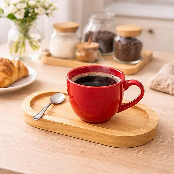 Kit 2/4/6 Mini Bandejas de Madeira Porta Copo Café Xícara Multiuso Decoração Elegante