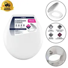 Sanitário Almofadado Oval Original ATLAS Branco Tampa Vaso Universal