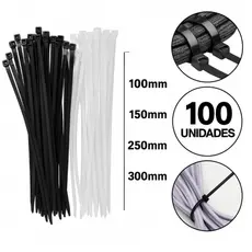 100 Abracadeiras Nylon Cinta Enforca Gato Reforçada – Fixação Segura para Cabos, Jardim e Construção