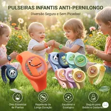 Pulseira Repelente Infantil Natural – Antimosquito Seguro para Bebês e Crianças