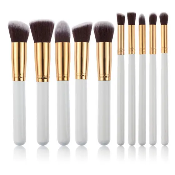 Kit 10 pinceis de maquiagem Pinceis esfumar contorno Kabuki profissional