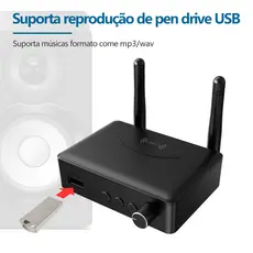 Receptor Bluetooth 5.0 Adaptador Sem Fio 3,5 mm Estéreo NFC - Ideal para Carro, Som Residencial e Fones de Ouvido