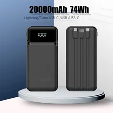 Power Bank 20000mAh - Carregamento Rápido USB-C & USB, Compatível com iPhone e Outros Dispositivos