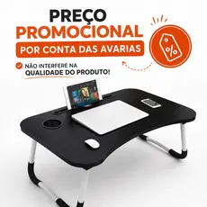Mesa Dobrável Suporte para Notebook com Porta-Copo Outlet Pequenos Detalhes Estéticos Preço Promocional Pequenos Defeito