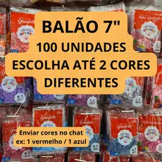 Balão Bexiga 7 polegadas 100 unidades Redondo - Pic Pic - Festa Aniversário Cores Diferentes