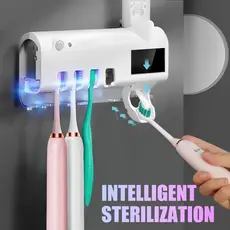 Suporte Escova De Dentes Esterilizador Com Luz UV Antibacteriano Decoracão Banheiro