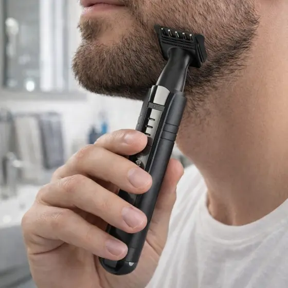 Aparador  2 Em 1 De Pelos Barba Nariz Bigode Recarregável Inova U771