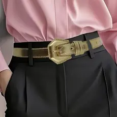 Cinto Feminino Elegante Metalizado 110-120cm Festa Balada Evento Moda Fashion Blogueira Influencer