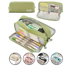 Estojo Multiuso Bolsinha Nylon Necessaire Organizador Escolar Estudantil viagem Portátil Maquiagem
