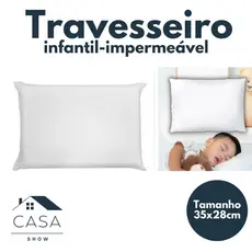 Travesseiro Bebe Infantil Impermeável Para Criança Antialérgico 28x35cm