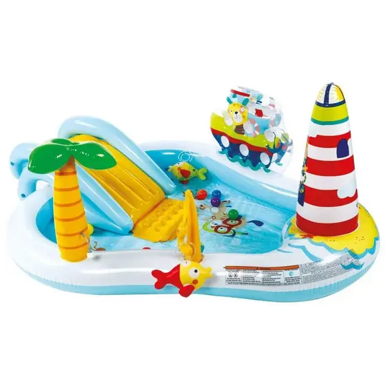 Piscina Inflável Ifantil Intex farol para Diversão na Água Pescaria Diverida com Acessório