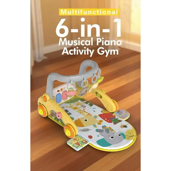 Tapete De Atividades Infantil Andador e carrinho de bebê Brinquedos Educativos Musical Interativo Para Crianças 6EM1