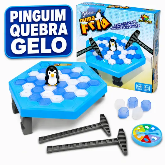 Jogo Pinguim Quebra Gelo Numa Fria Infantil Com 2 Martelos