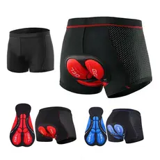 Roupa íntima masculina de ciclismo, short respirável, secagem rápida, esponja de Silicone acolchoada 3D