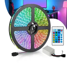 Fita Led Rgb Colorida 5m 12V Bivolt Ip65 à Prova d'Água Com e Sem Fonte Decoração Casa Teto