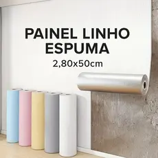 Adesivo Painel Linho Liso Espuma 2,80x50cm Adesivo Grosso Autocolante Decoração Revestimento Acústico