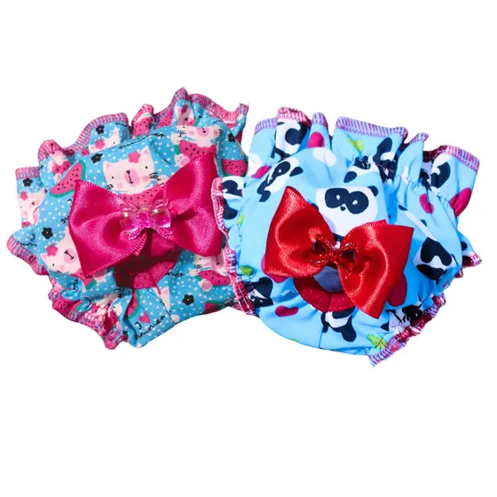 Kit 2 un Calcinha Higiênica Pet Cio Porta Absorvente Cães Gatos Luxo