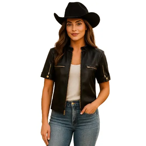 Casaqueto Elegante Moda Feminina Couro Eco Sintético Evangélico luxo