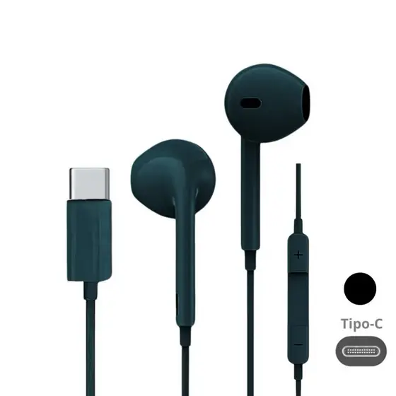 Fone De Ouvido Intra-Auricular Com Fio E Microfone Conexão Tipo-c El-1409-TY