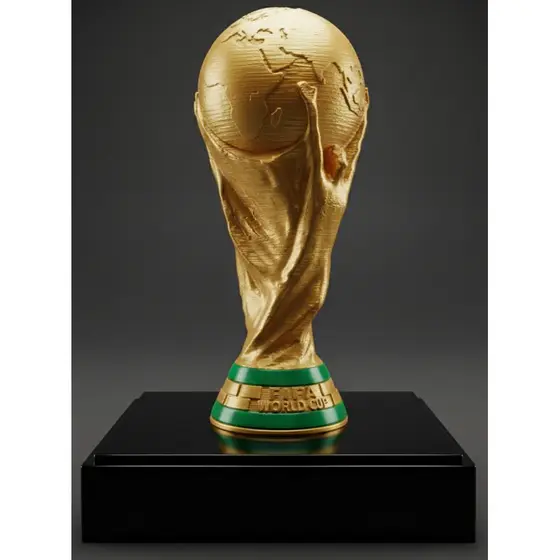 Troféu Decorativo Dourado Estilo Taça do Mundo | Enfeite Geek | Decoração Esportiva