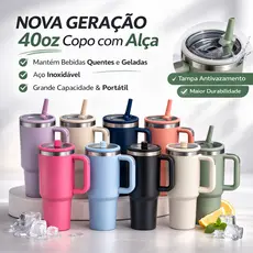 Copo Térmico 1200ml Inox com Tampa e Canudo Garrafa Térmica Grande Portátil Frio Quente Academia Trabalho Carro