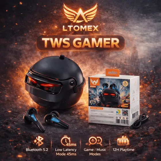 Altomex Fone de Ouvido Gamer Bluetooth Sem Fio com Cancelamento de Ruído Preto