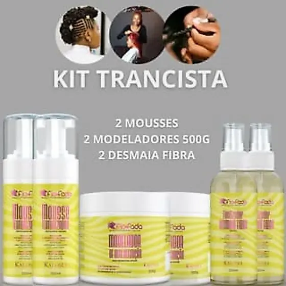 Kit com 2 mousses + 2 modeladores 500g + 2 desmaia fibra