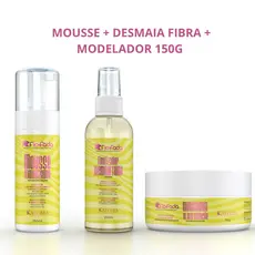 kit Modelador 150gr   + mousse+ desmaia fibra fio de fada Para Acabamentos de Penteados Excelente