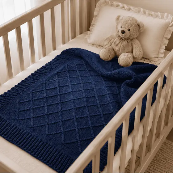 Manta Berço Decorativa Cobertor Bebê Menino e Menina Saida Maternidade 77cmx80cm