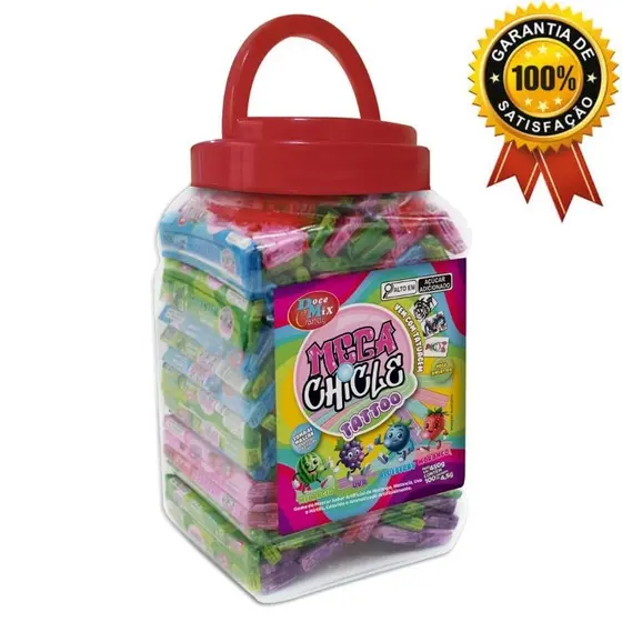 GOMA DE MASCAR MEGA CHICLETAO POTE C/ 100 UN × 4,5G - Doce mix candy