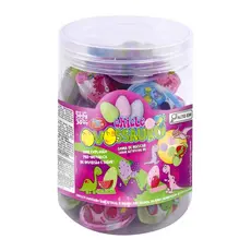 CHICLETE OVOSSAURO POTE C/30UN ×10G SABORES: UVA, MORANGO, MELANCIA E BLUEBERRY