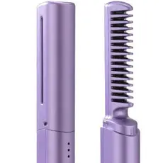 2em1 Escova De Alisamento Capilar Alisador De Cabelo Aquecido Recarregável Mini Pente Portátil