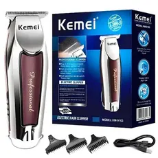 Máquina De Acabamento Barbearia Barba Cabelo Bigode Profissional Kemei Km-9163