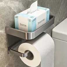 Suporte Papel Higiênico Premium Apoio Para Celular de Banheiro Fixo na Parede Sem Furos