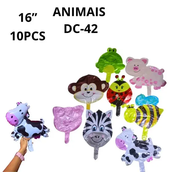 ANIMAIS DE BALÕES FOIL fazenda  safari decoração dc-42