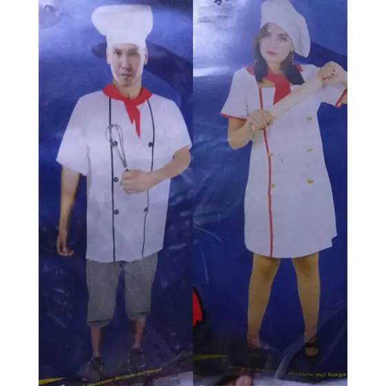 Fantasia de conzinheiro e cozinheira adulto