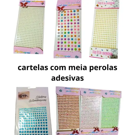 cartela de meia perola adesiva/decoração,papelaria e personalizados
