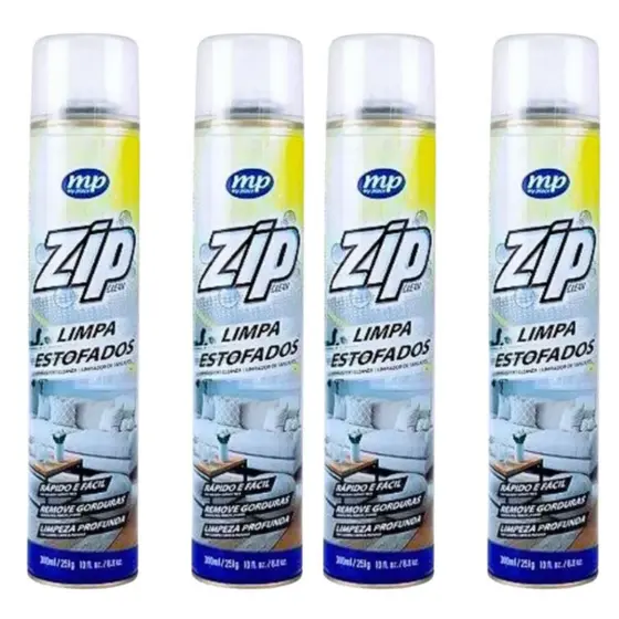 Limpa Estofados Tapetes Almofadas Sofás Colchões Banco Carro Tênis  Spray Zip 300ml Limpa a Seco