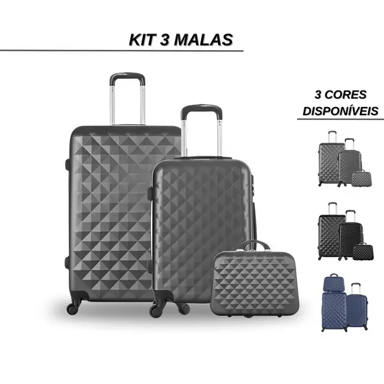 Kit Mala de viagem Mala de Viagem 10kg 55x35x25 Malas 10kg Bordo Padrão Anac