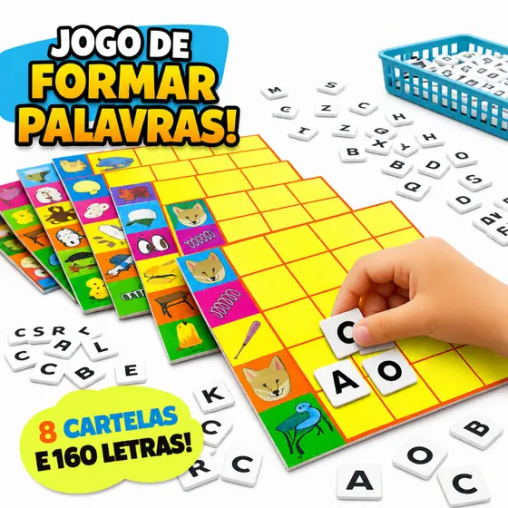 Jogo Educativo Forma Palavras Alfabetização Educativo Didático Montessori Raciocónio Lógico