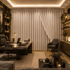 Cortina Trilho Suíço Duplo Max 6 Metros Voil Gaze de Linho Blackout 90% Alturas 2,30 a 2,80m