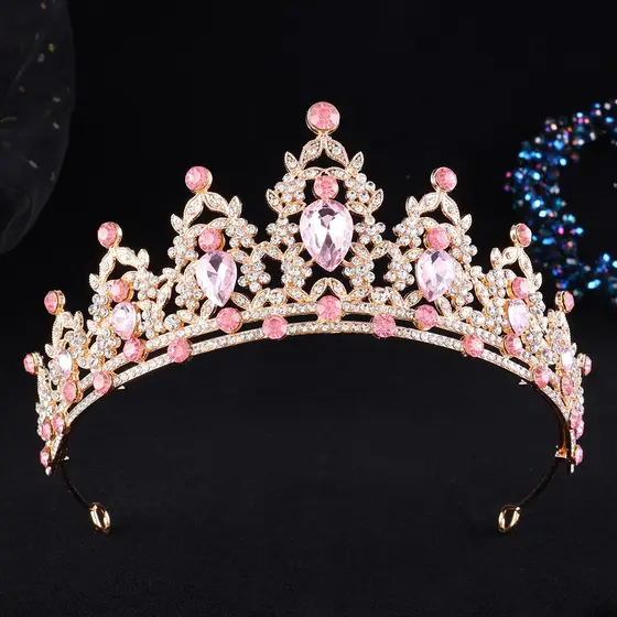 Coroa Tiara - Conjunto com Pedras Brilhantes , Disponível em quatro cores , para festas de aniversário, casamento- BT