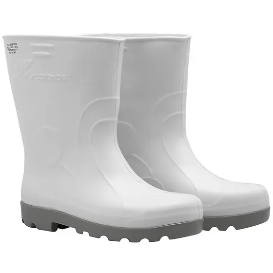 Bota de Borracha Impermeável EVA Cano Curto Branco BEPCC02 - Vulcabras