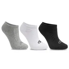 Kit com 3 Pares de Meia Unissex Preta, Branca e Cinza - Olympikus