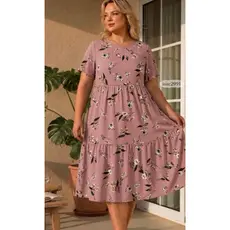 Vestido manga 3 maria rodado Estampado Suplex Digital Veste 42/44:46/48/50