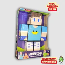 Boneco Gamer Skin Articulado Família Arqueira Beto Gamer Youtuber 25cm Algazarra