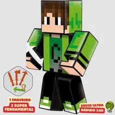 Boneco Cadres 15cm Articulado Acompanha 3 Ferramentas + 1 Chaveiro Youtuber Original Algazarra