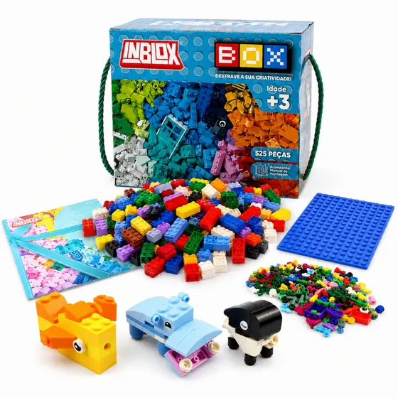 Blocos de Montar Inblox 525 Peças Educativo Construção Criativa Infantil Brinquedo Compativel