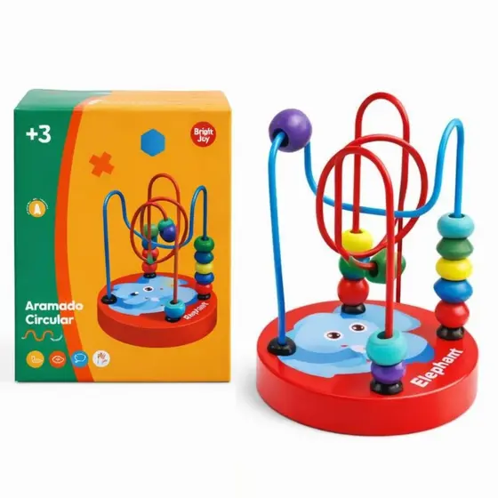 Brinquedo Educativo Aramado de Madeira Bebê Infantil Coordenação Motora