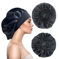 Touca de Cetim Ant Frizz Com Faixa Larga para Dormir Cozinha Banho